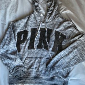 Victoria’s Secret Pink sequin pullover crop hoodie